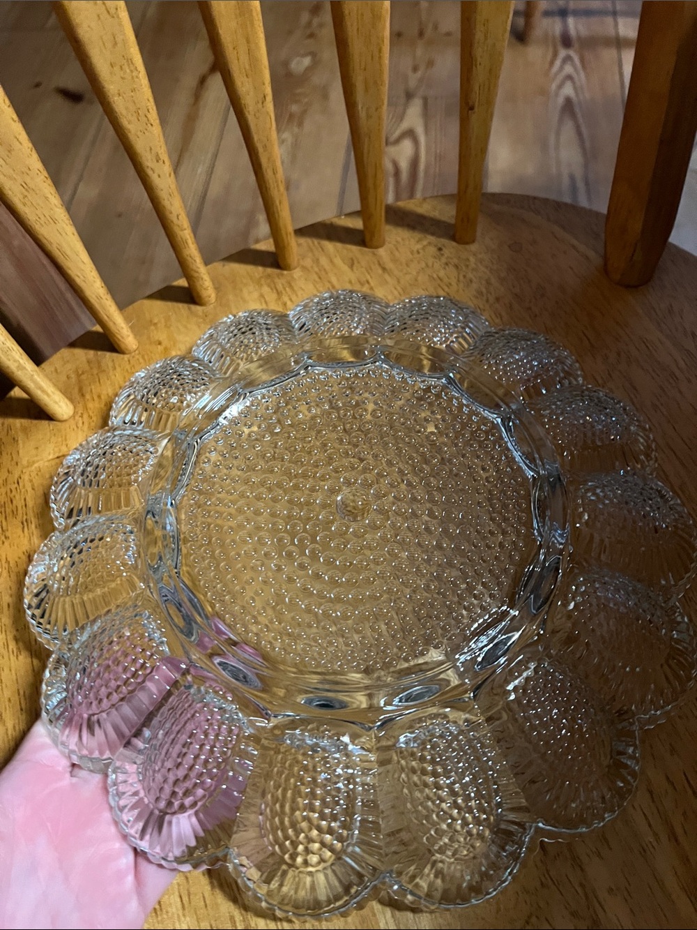 Vintage Indiana Glass Hobnail Deviled Egg Plate - Picture 3 of 3